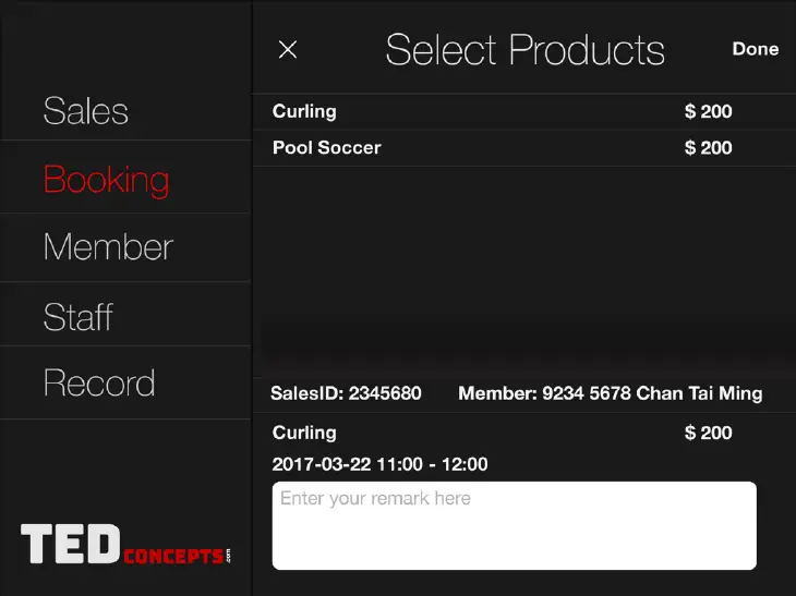 Ryan Cheung's work - POS booking